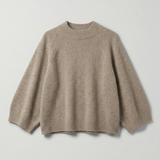 Oversize Rundhals Pullover aus 100% Schurwolle