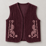 Bestickte Veloursweste aus Baumwolle