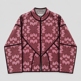 Geometrische Jacquard-Jacke in Pink