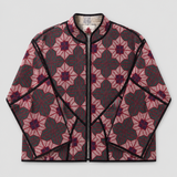 Geometrische Jacquard-Jacke in Burgundy