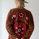 Weite Velvet Jacke FLOWER