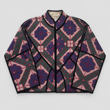 Geometrische Jacquard-Jacke in Lila
