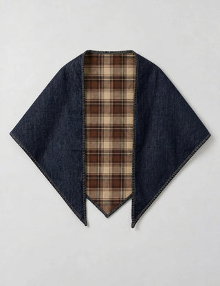 Jeans-Foulard kariert