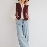Bestickte Veloursweste aus Baumwolle